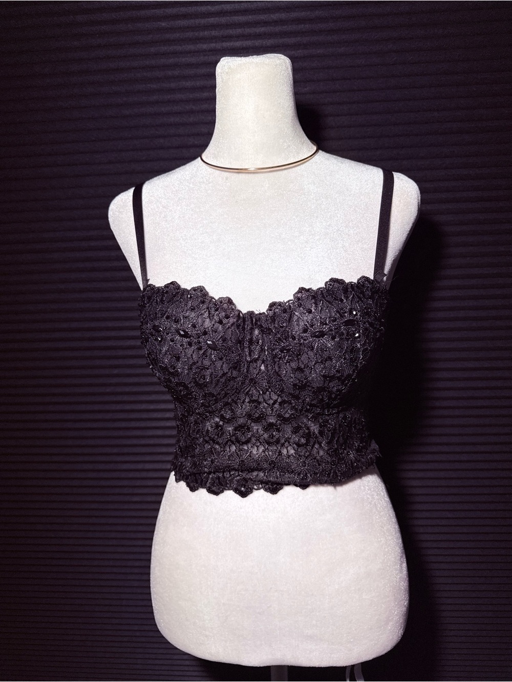 Windsor Black Lace Cropped Bralette Top